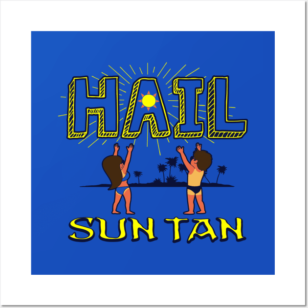 Funny Original Summer Beach Sun Tan Sunburn Funny Cartoon Meme Wall Art by BoggsNicolas